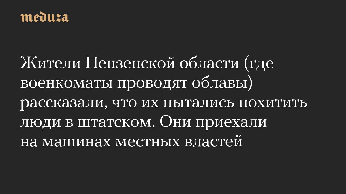 В Пензенской области мужчин пытались похитить люди в штатском